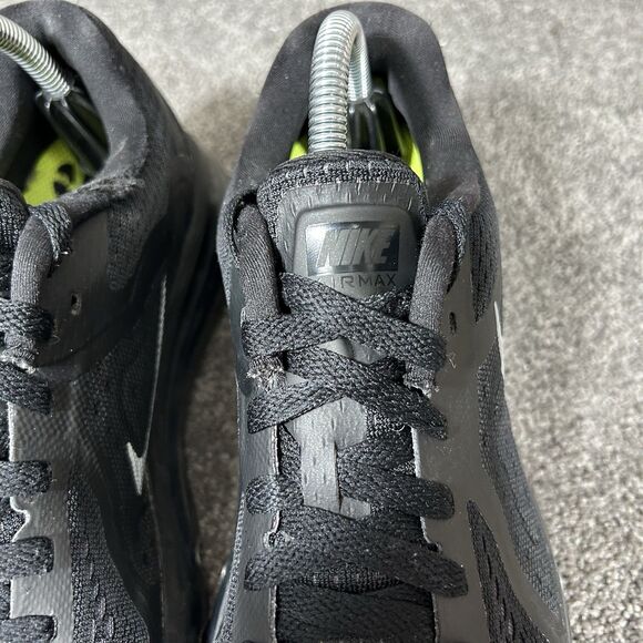Nike Air Max 2014 621078-007 Women's Size 10 Triple Black Athletic Shoes Used - Picture 4 of 13